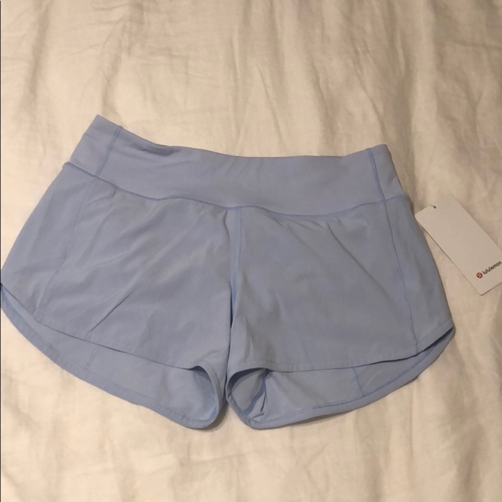 Lululemon speed up short 4” updated fit light blue